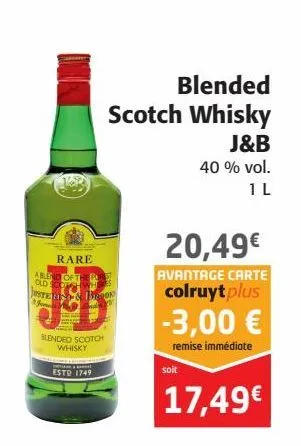 blended scotch whisky j et b