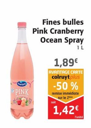 Fines bulles Pink Granberry Océan Spray