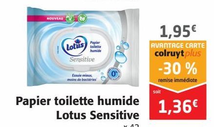Papier toilette humide Lotus Sensitive