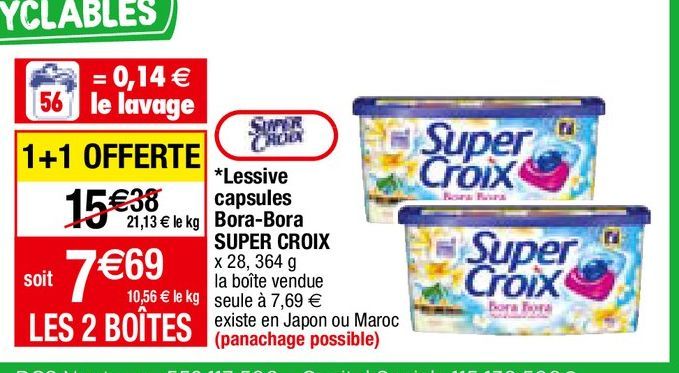 lessive en capsules Super Croix