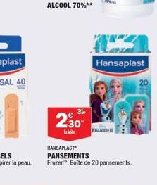Hansaplast  230  HANSAPLAST PANSEMENTS  Frozen, Boîte de 20 pansements.  FROZE