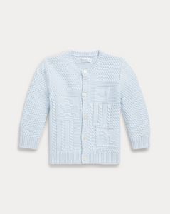 Cardigan maille de coton bio contrastée offre à 89€ sur Ralph Lauren