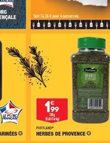 ALGERS  Soit 14,26  pour personnes  199  130  C  PORTLAND  HERBES DE PROVENCE O