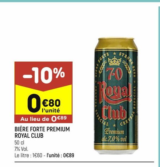 BIERE FORTE PREMIUM ROYAL CLUB