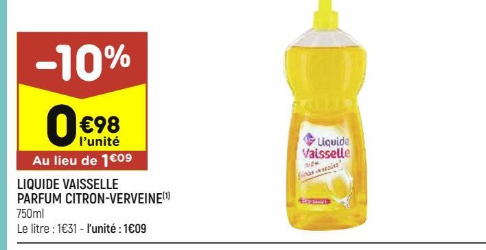 LIQUIDE VAISSELLE PARFUM CITRON-VERVEINE