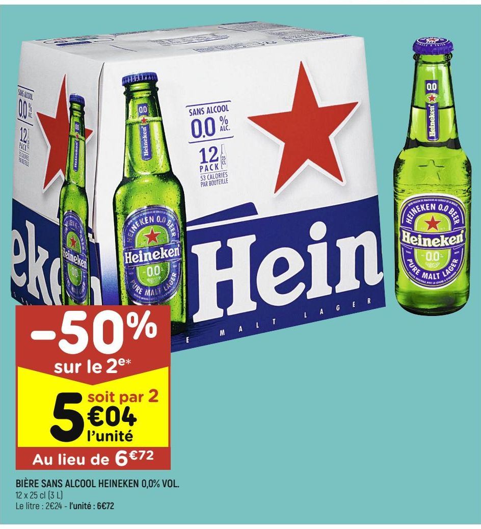 BIERE SANS ALCOOL HEINEKEN 0.0% VOL