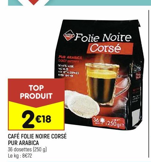 CAFE FOLIE NOIRE CORSE PUR ARABICA
