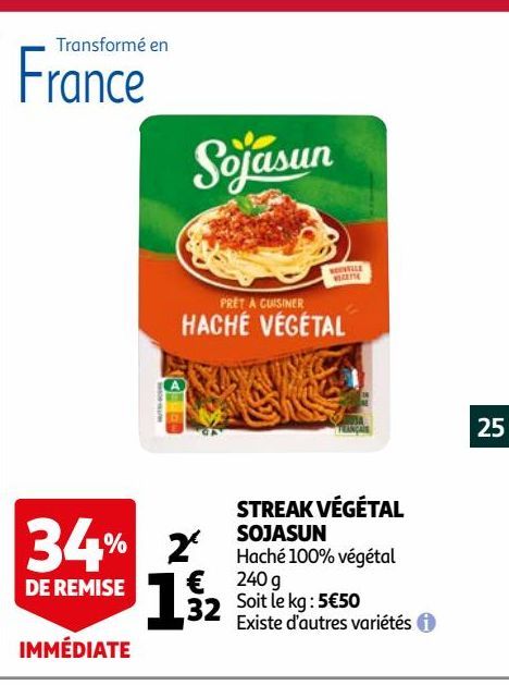 steak vegetal Sojasun