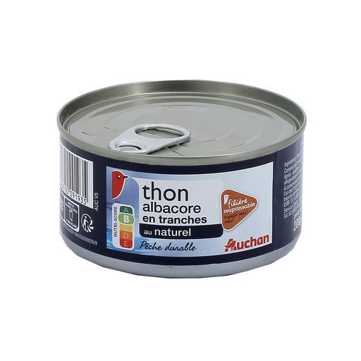 thon albacore au naturel filiere responsable auchan