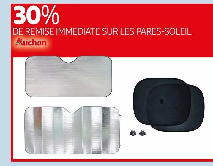 30% de remise immediate sur les pares-soleil auchan