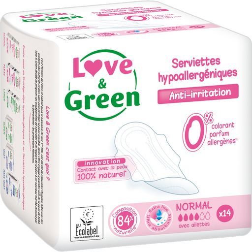 serviettes Love and green