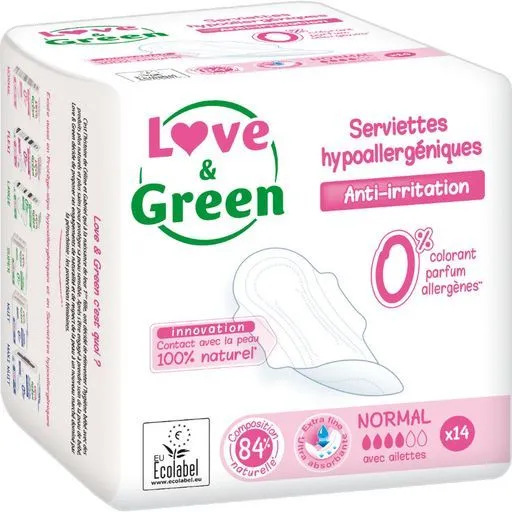 serviettes love and green