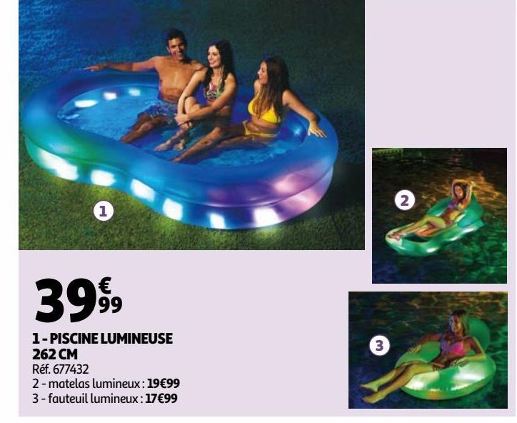 piscines lumineuse 262 cm