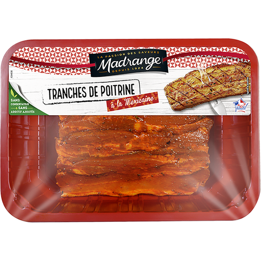 5 tranches de poitrine de porc marinees madrange