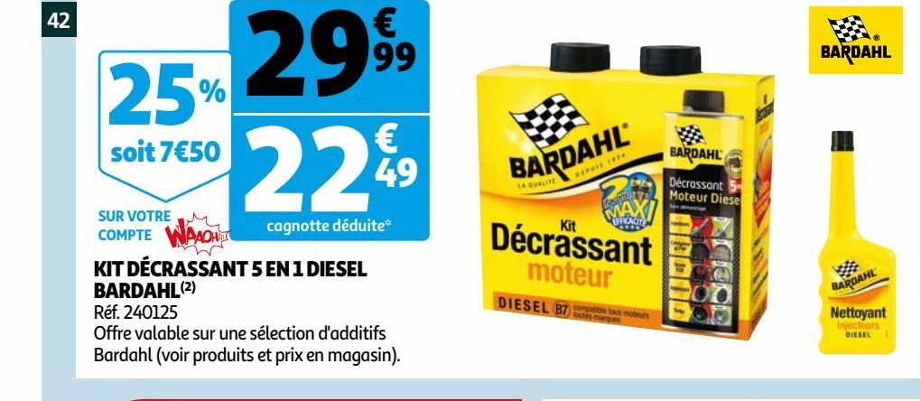 Kit decrassant 5 en 1 diesel Bardahl