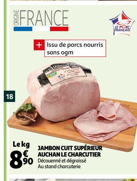 jambon cuit superieur auchan le charcutier