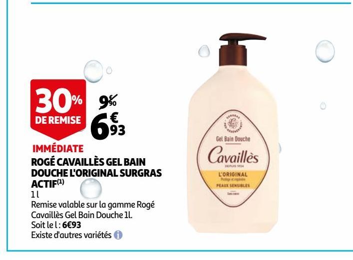 Roge cavailles gel bain douche l´original surgras Actif