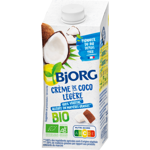 crème de coco legere bio Bjorg