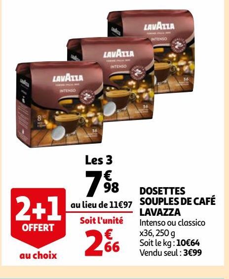 Dosettes souples de café lavazza