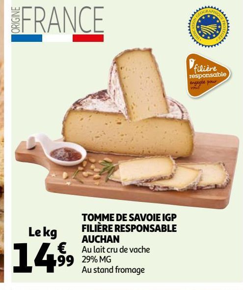 Tomme de savoie IGP filiere responsable auchan