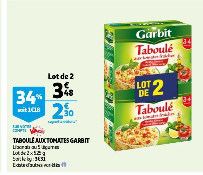 Taboule aux tomates garbit