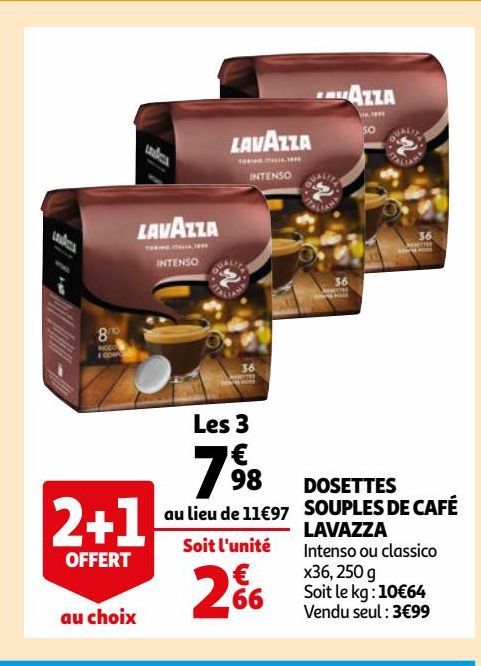 Dosettes souples de café lavazza