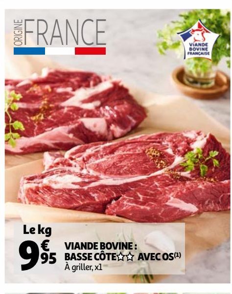 viande bovine: basse cote avec os