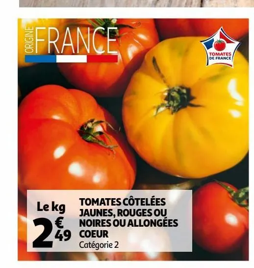 tomates cotelees jaunes, rouges ou noires ou allongees coeur