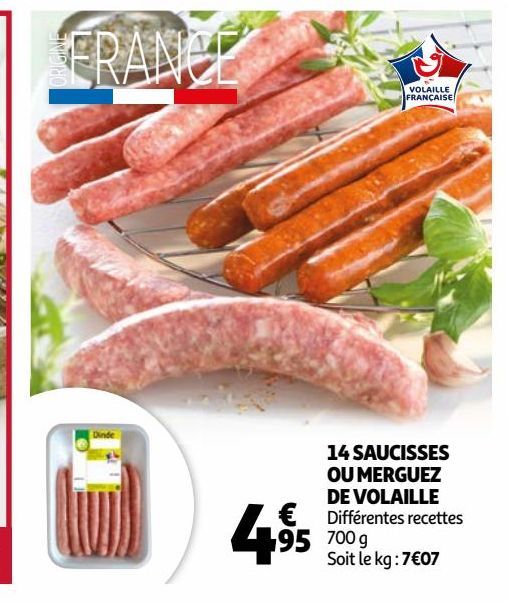 14 saucisses ou merguez de voalille