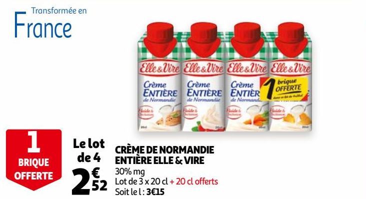 CRÈME DE NORMANDIE ENTIÈRE ELLE & VIRE