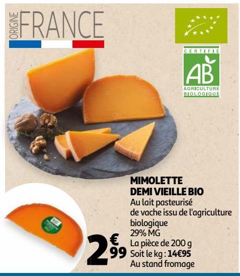 MIMOLETTE DEMI VIEILLE BIO