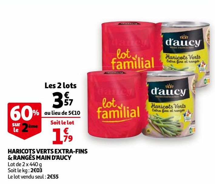 HARICOTS VERTS EXTRA-FINS & RANGÉS MAIN D'AUCY