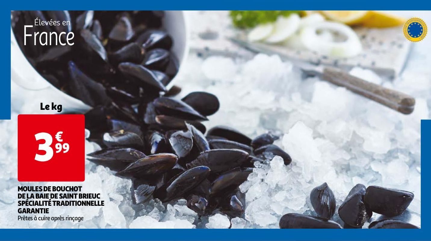 MOULES DE BOUCHOT DE LA BAIE DE SAINT BRIEUC SPÉCIALITÉ TRADITIONNELLE GARANTIE