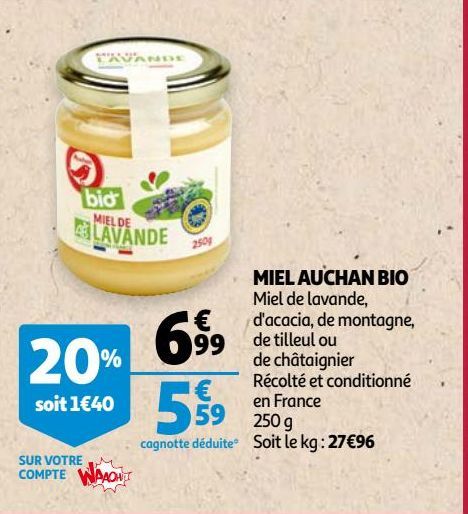 MIEL AUCHAN BIO