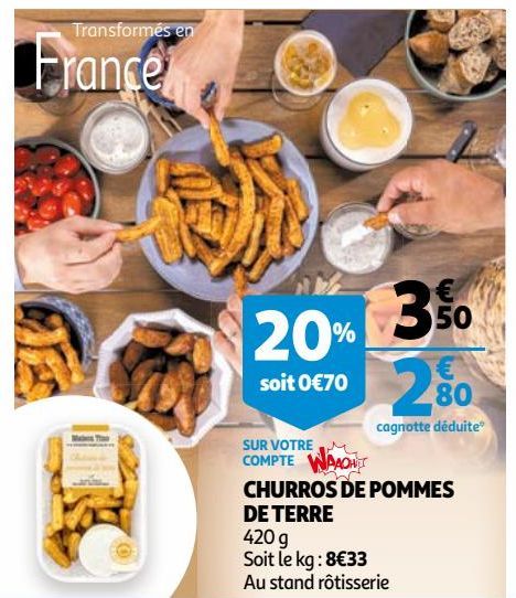 CHURROS DE POMMES DE TERRE