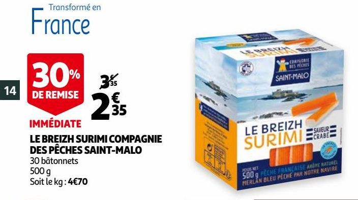 LE BREIZH SURIMI COMPAGNIE DES PÊCHES SAINT-MALO