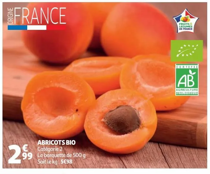 abricots bio catégorie 2
