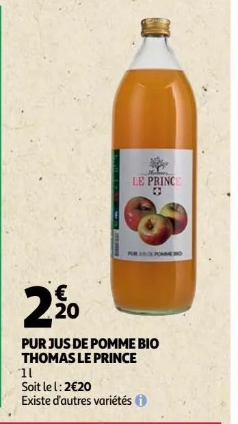 pur jus de pomme bio thomas le prince