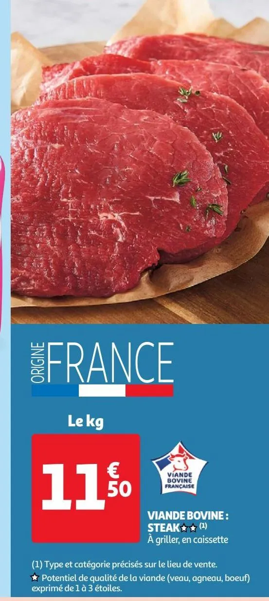 viande bovine : steak