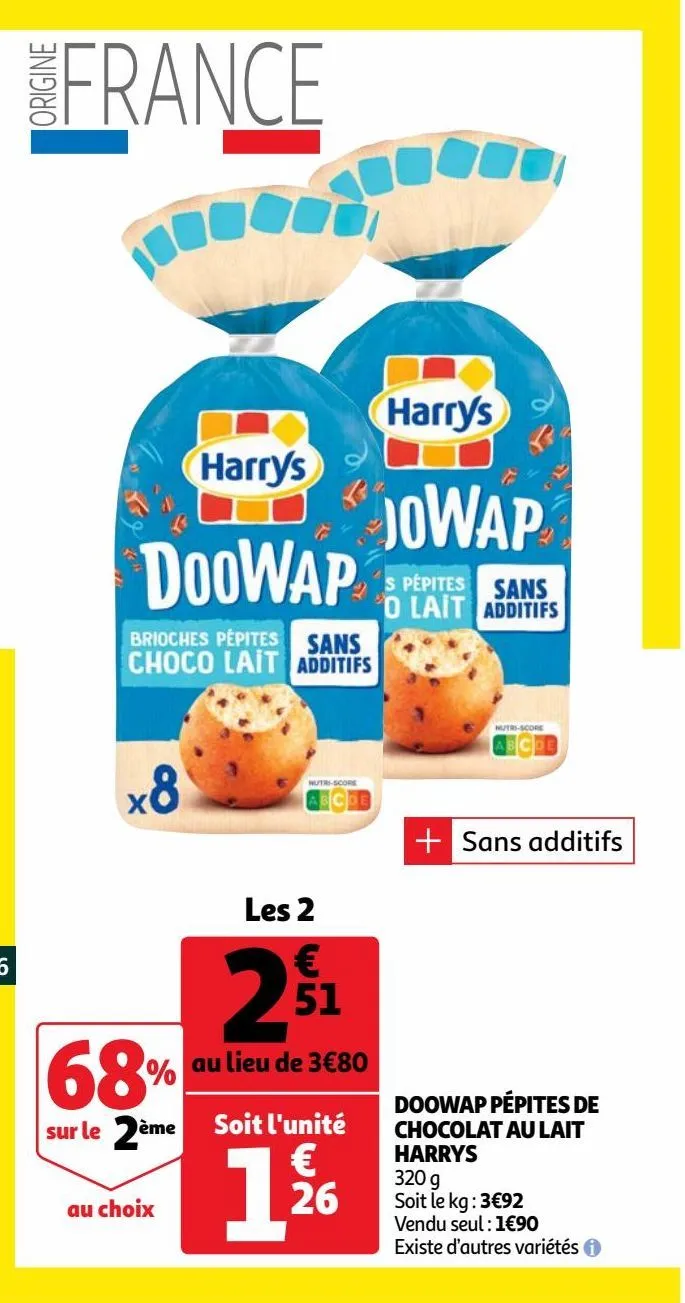 doowap pépites de chocolat au lait harrys