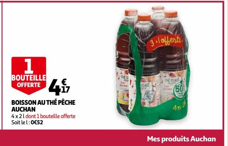 boissons au the peche auchan