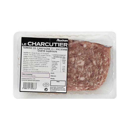 terrine de campagne a l´ancienne auchan le charcutier