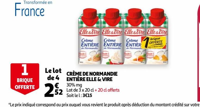 crème de normandie entiere  Elle & Vire