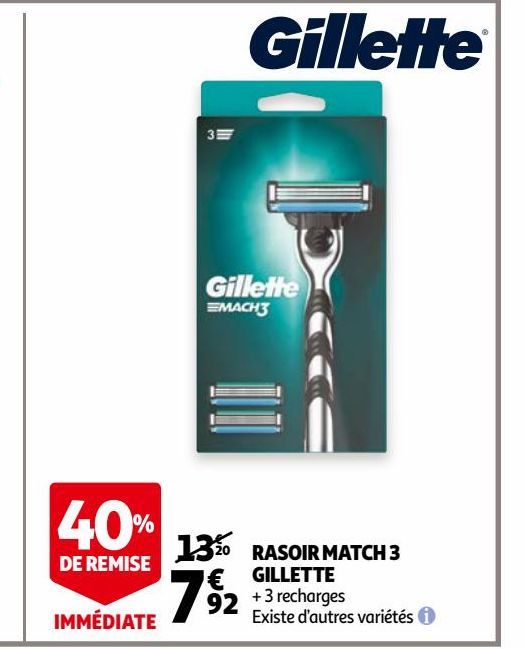 rasoir match 3 Gillette