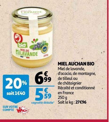 miel auchan bio