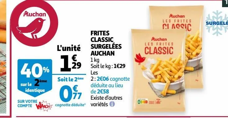 frites classic surgelées auchan