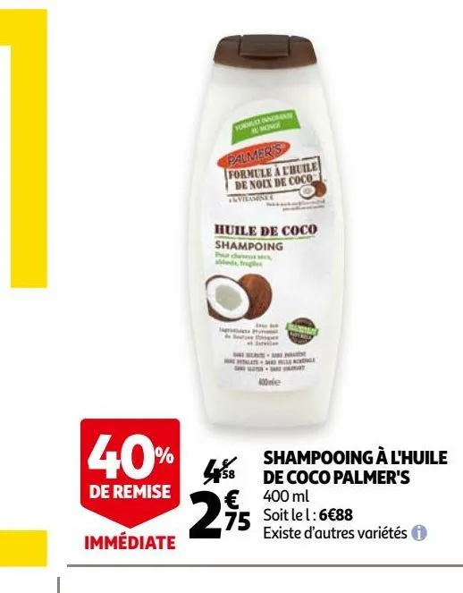 shampoing a l´huile de coco palmer´s
