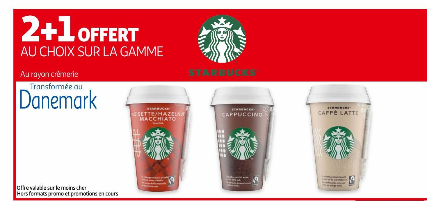 2+1 offert au choix sur la gamme Starbucks