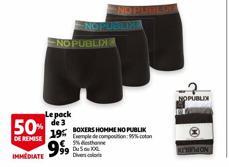 Boxers homme no publik