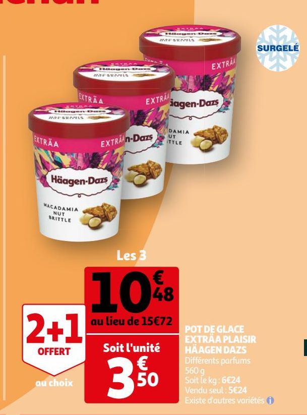 Pot de glace extra plaisir Haagen Dazs